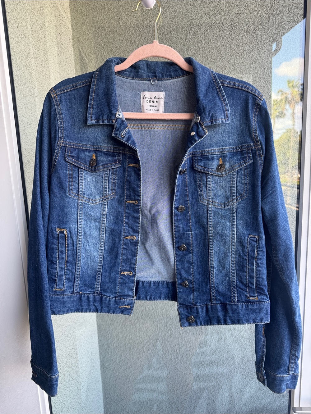 Love Tree Dark Blue Denim Jean Jacket